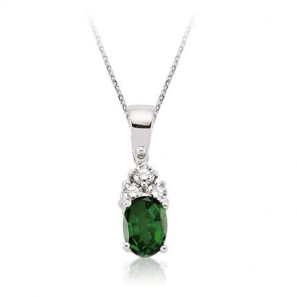 0.55 ct. Pırlanta Zümrüt Kolye